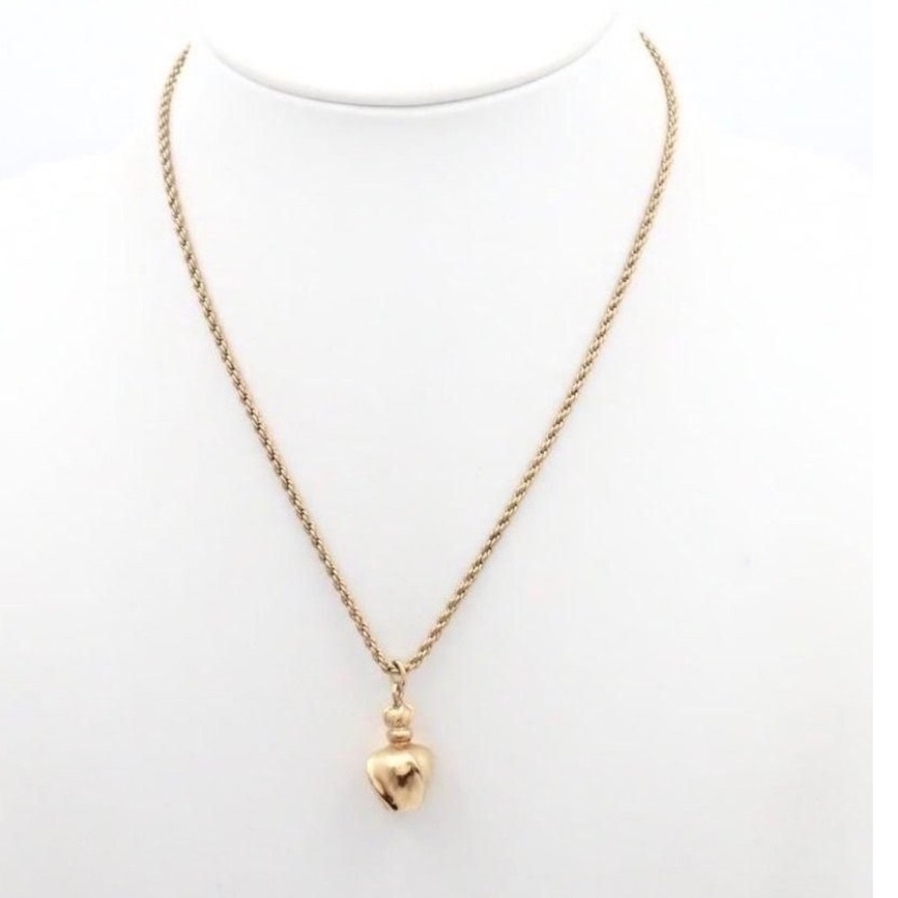 Christian Dior Vintage Gold Tone Rope 16" Chain Perfume Bottle Pendant Necklace